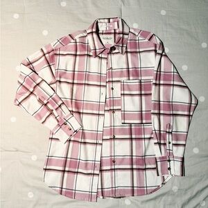 Abercrombie & Fitch Pink and White Plaid Women's Shirt